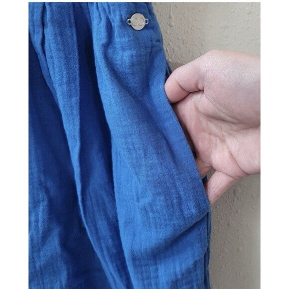 CALIA Inverted Pleat Pull On Royal Blue Elastic Waist 5” Inseam Shorts Large New - Picture 6 of 7